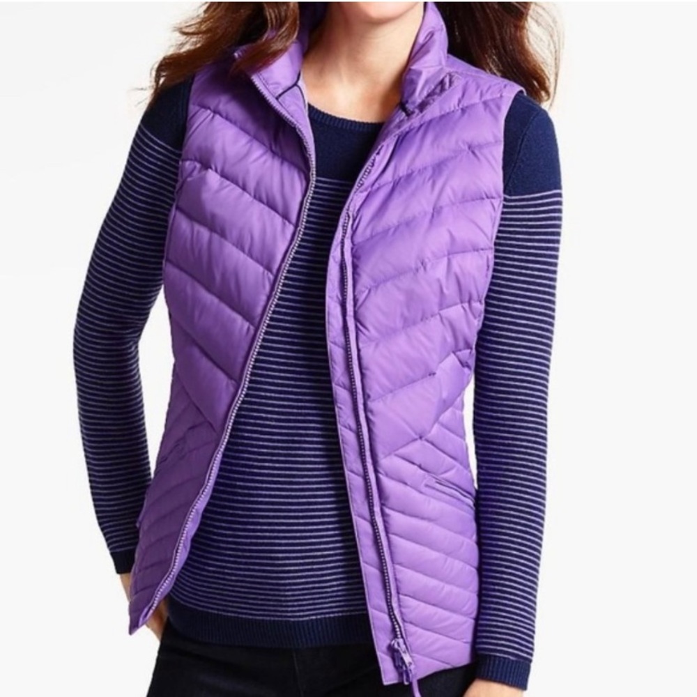 Talbots Purple Down Vest Size Medium